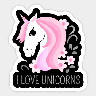 Pink unicorn birthday girl Sticker